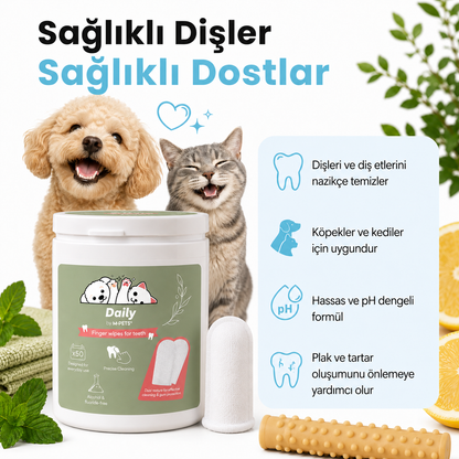 Kedi ve Köpek Diş Temizleme Parmak Pedi