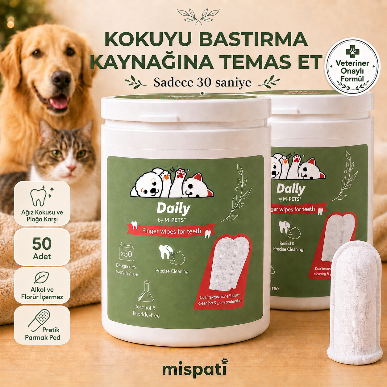 Kedi ve Köpek Diş Temizleme Parmak Pedi