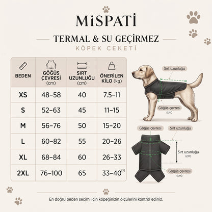 Termal Su Geçirmez Köpek Ceketi